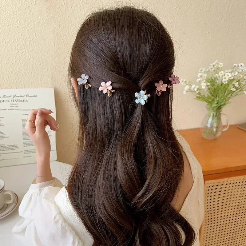 1/10pcs Cute Mini Flower Hairclip Claws Women Girls Colorful Opal Hairpins Sweet Small Headdress Barrettes Accessories.