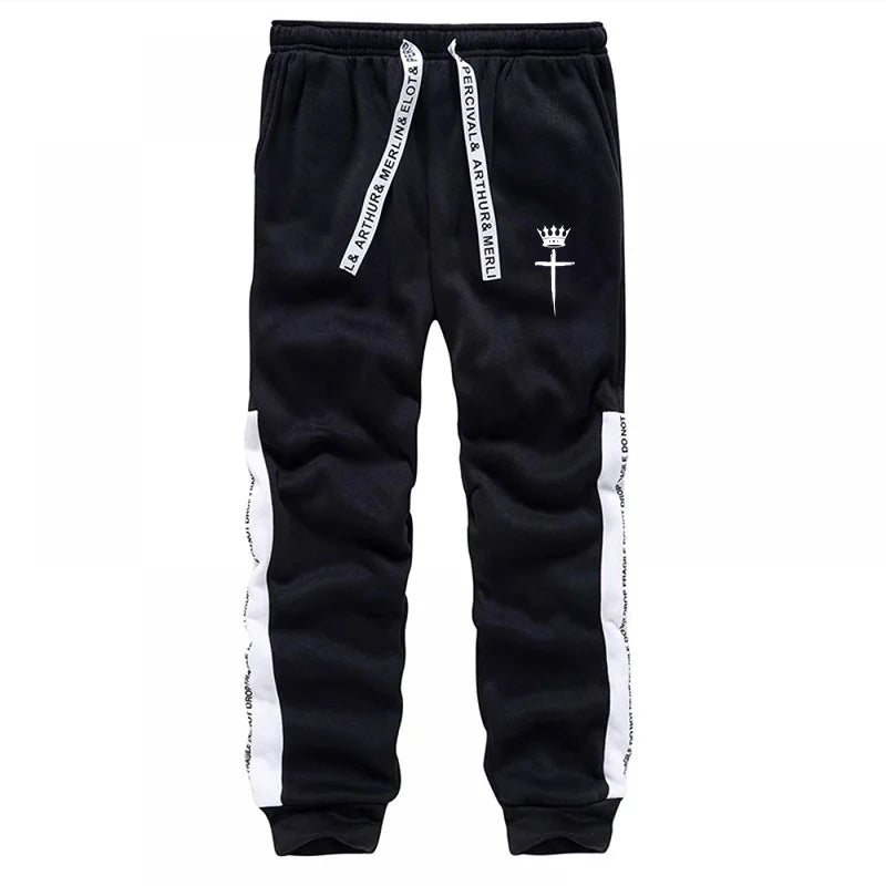 Cross Crown Print Sweatshirts Sweatpants High Quality Street Fashion Tracksuit 2025 Fall/winter Men's Sportswear 2pcs Set.