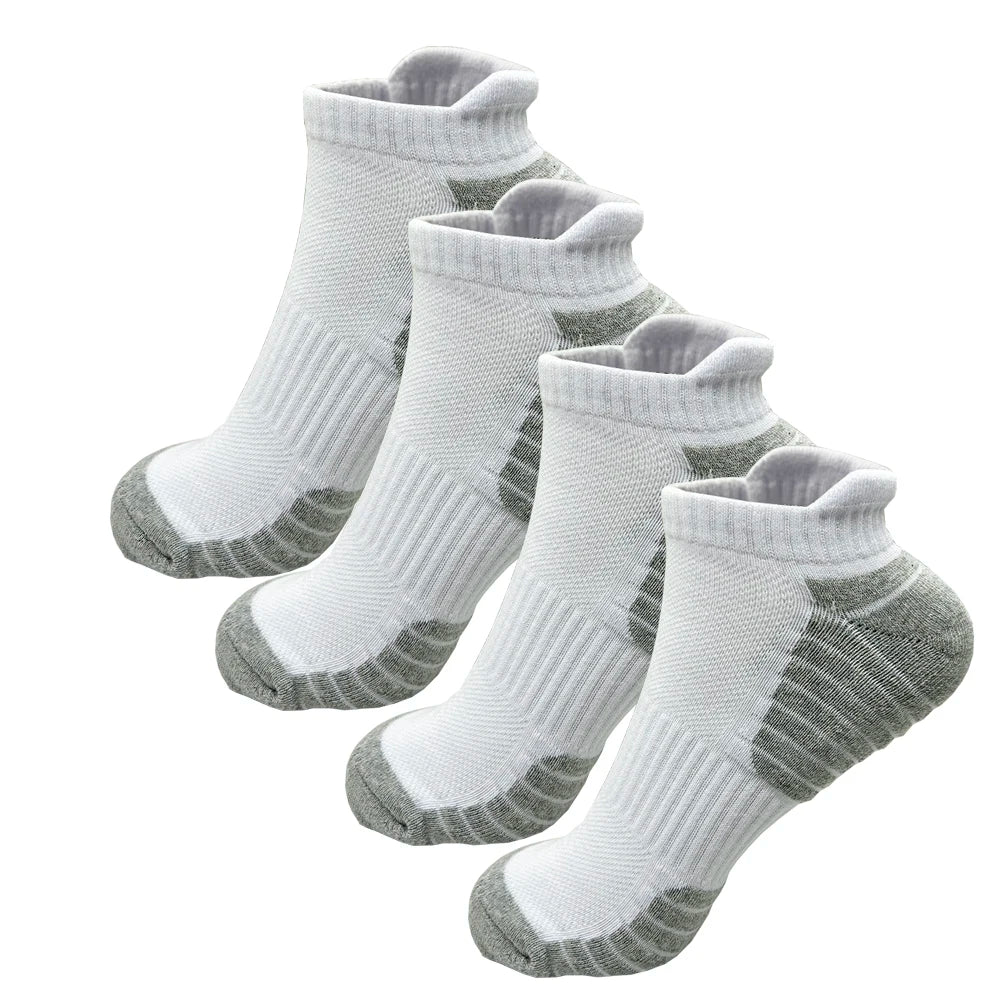 2/4 Pairs Cushioned Cotton Ankle Socks for Men Athletic Running Socks Low Cut Casual Sports Sock Tab Short Socks for Men Women.