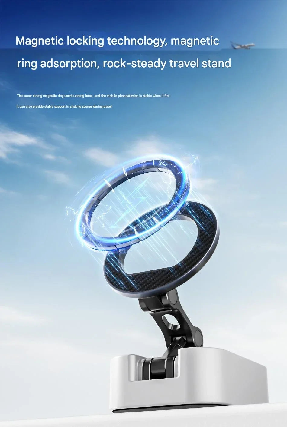 2026 Magnetic Phone Holder Airplane High Speed Rail Stand Portable Desktop Multi functional Travel Fitness Vlog Kitchen Live.