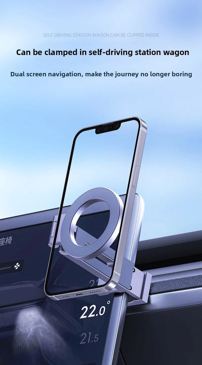 Universal Magnetic Phone Holder Travel Essentials Multi-axis Rotation Hands-Free Airplane Phone Mount Desktop Clip for Phone.