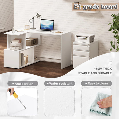 WOLTU Arbeits-PC-Computertisch aus Spanplatte mit Regalen für Arbeitszimmer, Studenten, Schreibtisch, Büro, Arbeit, Wohnmöbel