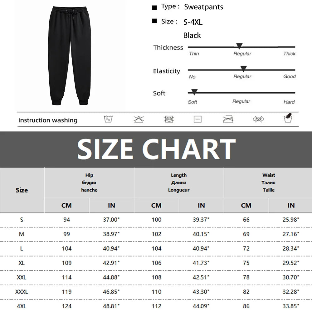 Men's Sweatpants Spring Autumn Fleece Pants Sport Long Pants Casual Drawstring Pockets Trousers Oversize Sweatpants For Men.