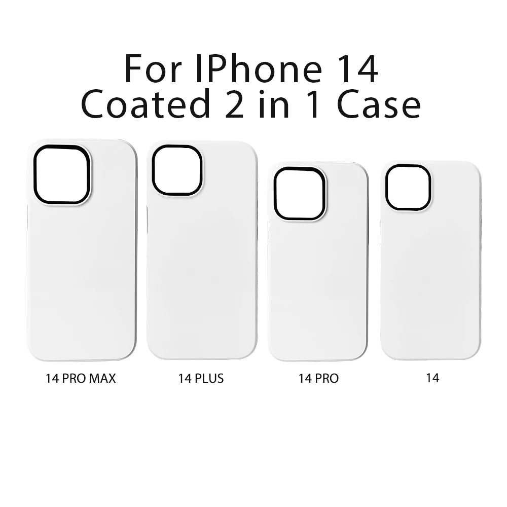 VORMIR 5pcs Coated 2 in 1 Blank Phone Cases for 3D Sublimation Printing Covers for iPhone 17 16 15 14 13 12 11 X XS XR Pro Max.