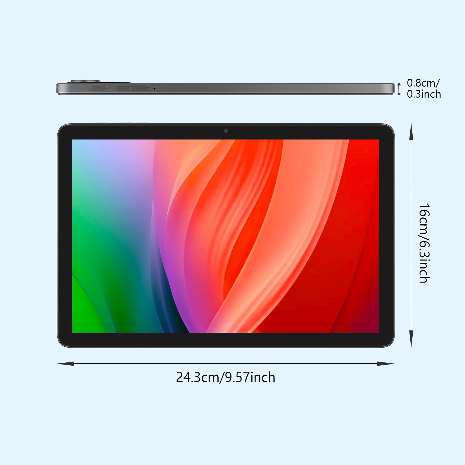 BAKEN 10-inch Android 15 tablet, A333 penta-core processor, 24GB (6GB + 18GB expansion) RAM + 128GB ROM, 5G WiFi, 8000mAh.