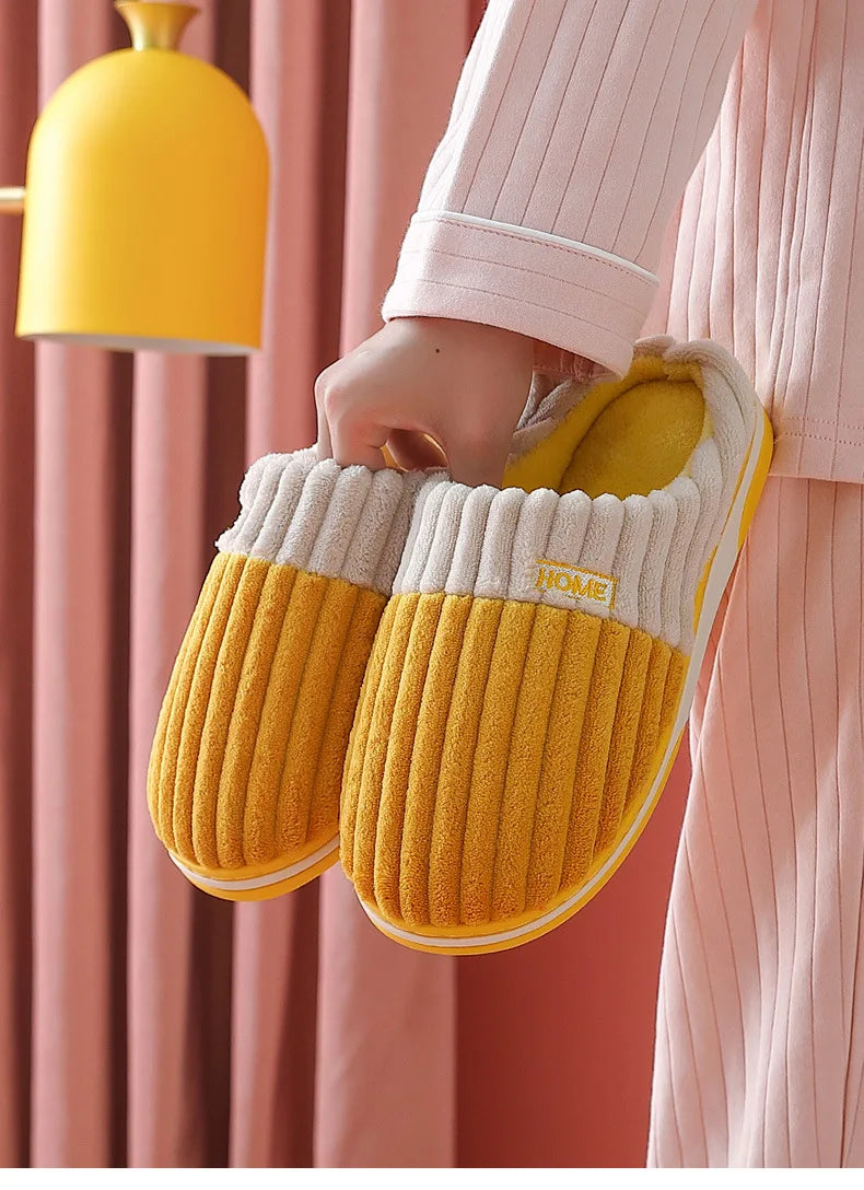 Shevalues Women's Fuzzy House Slippers Winter Warm Plush Indoor Non-slip Bedroom Slides Men Soft Comfort Fur Fluffy Cotton Shoes.