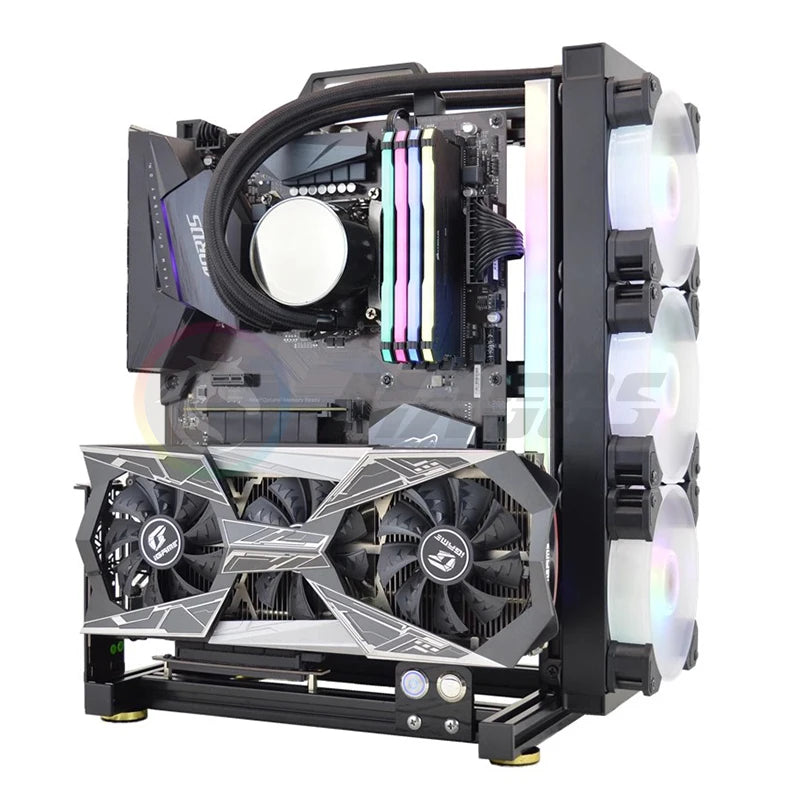 Open Computer Chassis DIY Creative Aluminum Frame Air Water Cooler 360 MOD ATX/ ITX / MATX Frame Desktop Case.