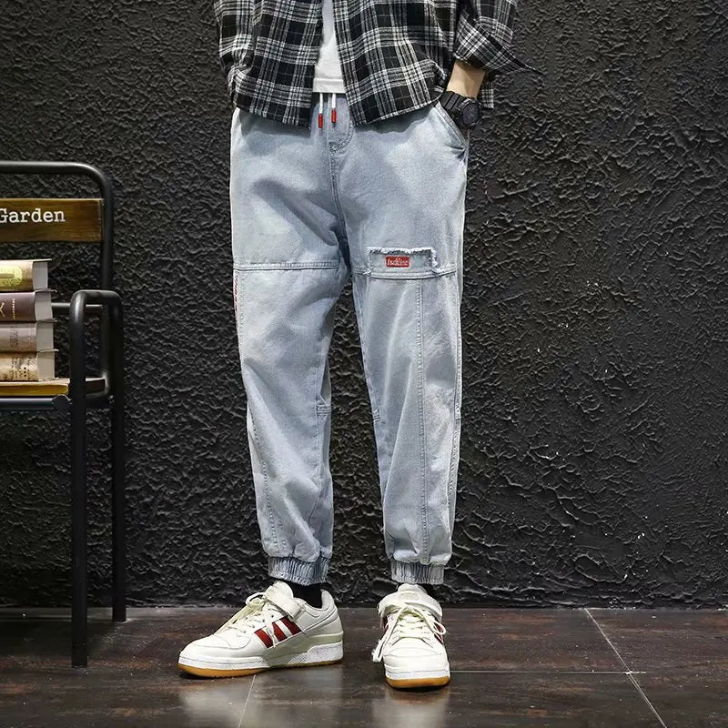 2025 New Streetwear Hip Hop Cargo Pants Men's Jeans Elastic Harun Joggers In Autumn and Spring Men ClothIng.