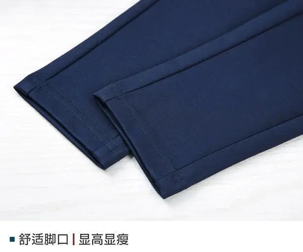 Büro Dame Koreanische Mode Gerade Hosen Weibliche Elastische Band Hohe Taille Feste Große Größe 5XL Frauen Herbst Elegante Hosen 2023