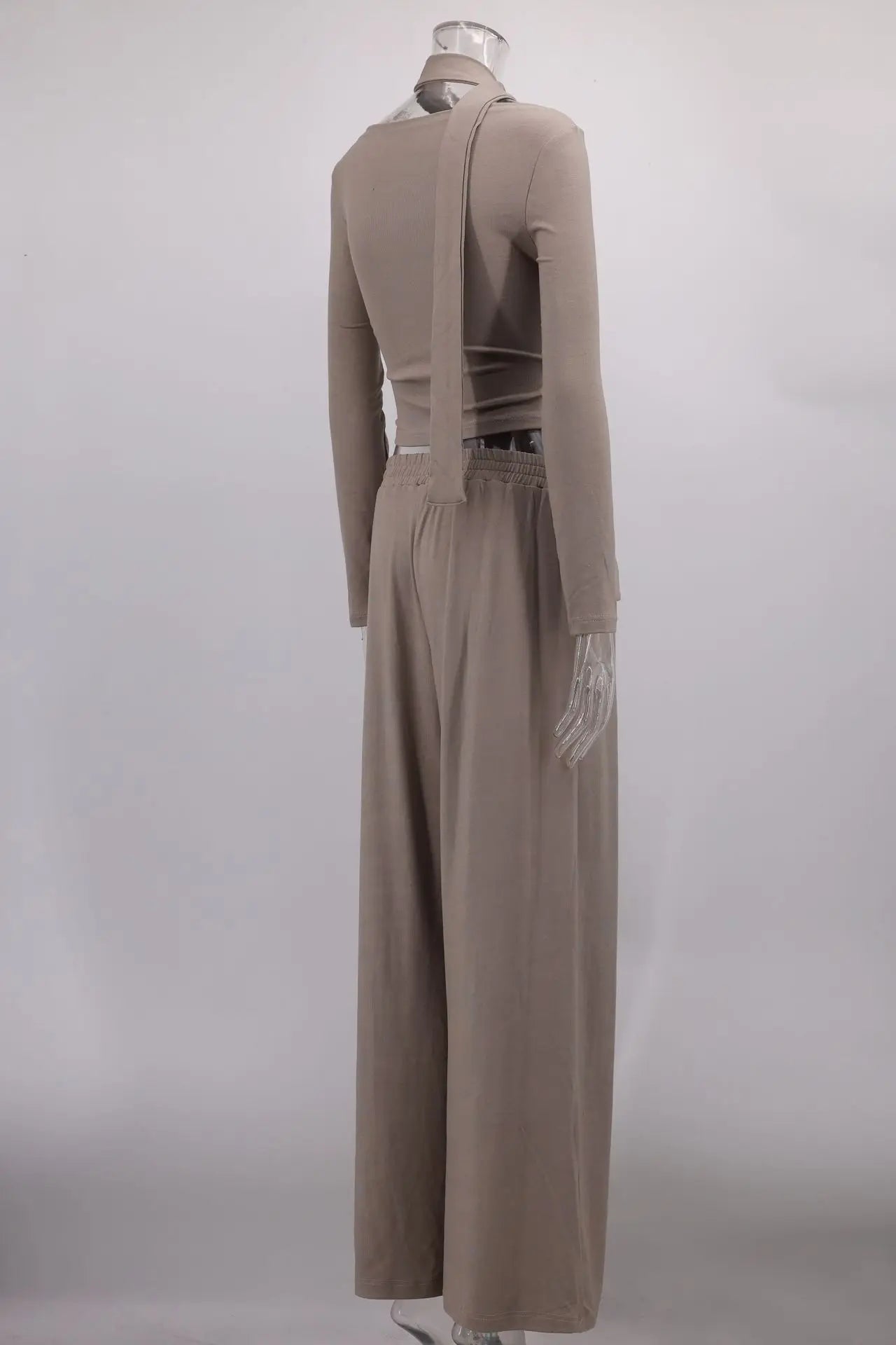 Autumn Winter Casual Pant Sets for Women Sexy Off The Shoulder Top and Long Pant Outfits Fashion Irregular Two Piece Set 2025.