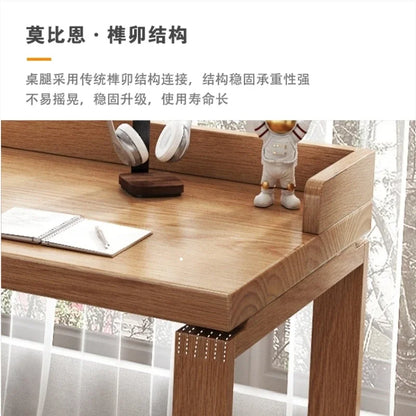 Solid wood double desk against the wall Long table Household simple modern student writing desk Study table Office computer desk