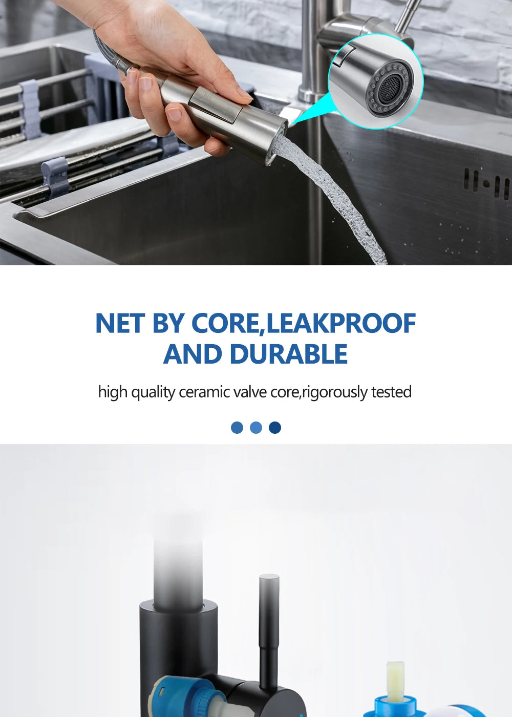 DQOK Küche Wasserhahn Ziehen Gebürstet Nickel Sensor Edelstahl Schwarz Smart Induktion Mixed Tap Touch Control Waschbecken Tap