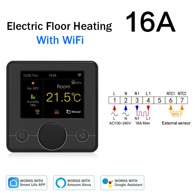 Tuya Wifi Heating Thermostat Smart Thermostat Gas Boiler  Floor Heating Termostato Digital Temperature Controller Smart Life Ale