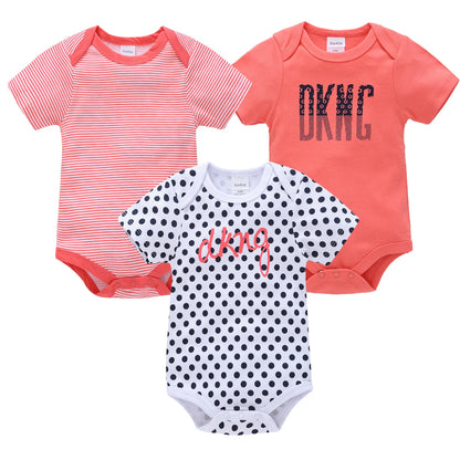 3 teile/los Baby Jungen Body Mode Körper Anzüge Kurzarm Neugeborenen Overalls Cartoon Kinder Baby Mädchen Strampler Kleidung Боди