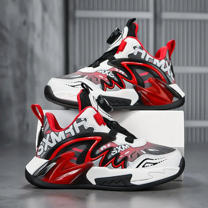 Luxury Boys Sneaker Children Origin Shoes 2025 Autumn New Fashion PU Leather Kids Basketball Shoes High Top Sneaker for Boys.