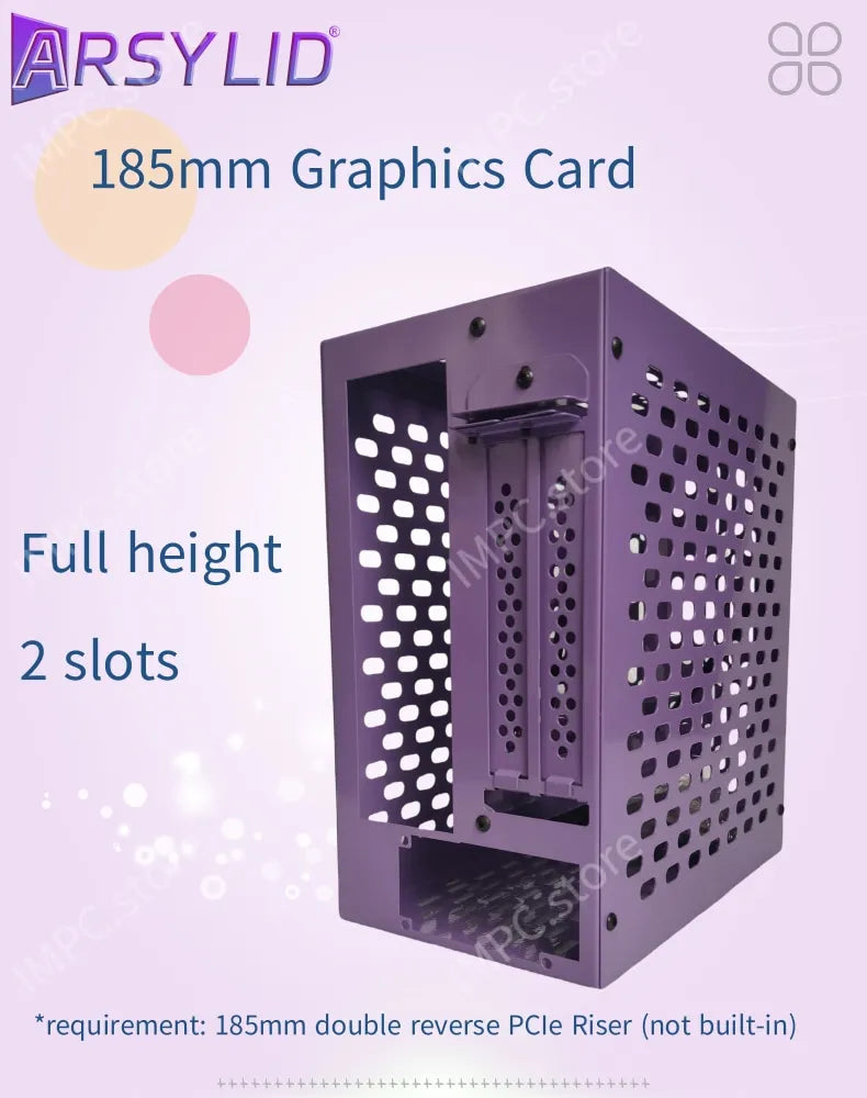 ARSYLID K49 ITX A4 Computer Case 4.9L 185mm Graphics Card Flex PSU 50mm Radiator Mini PC Chassis.