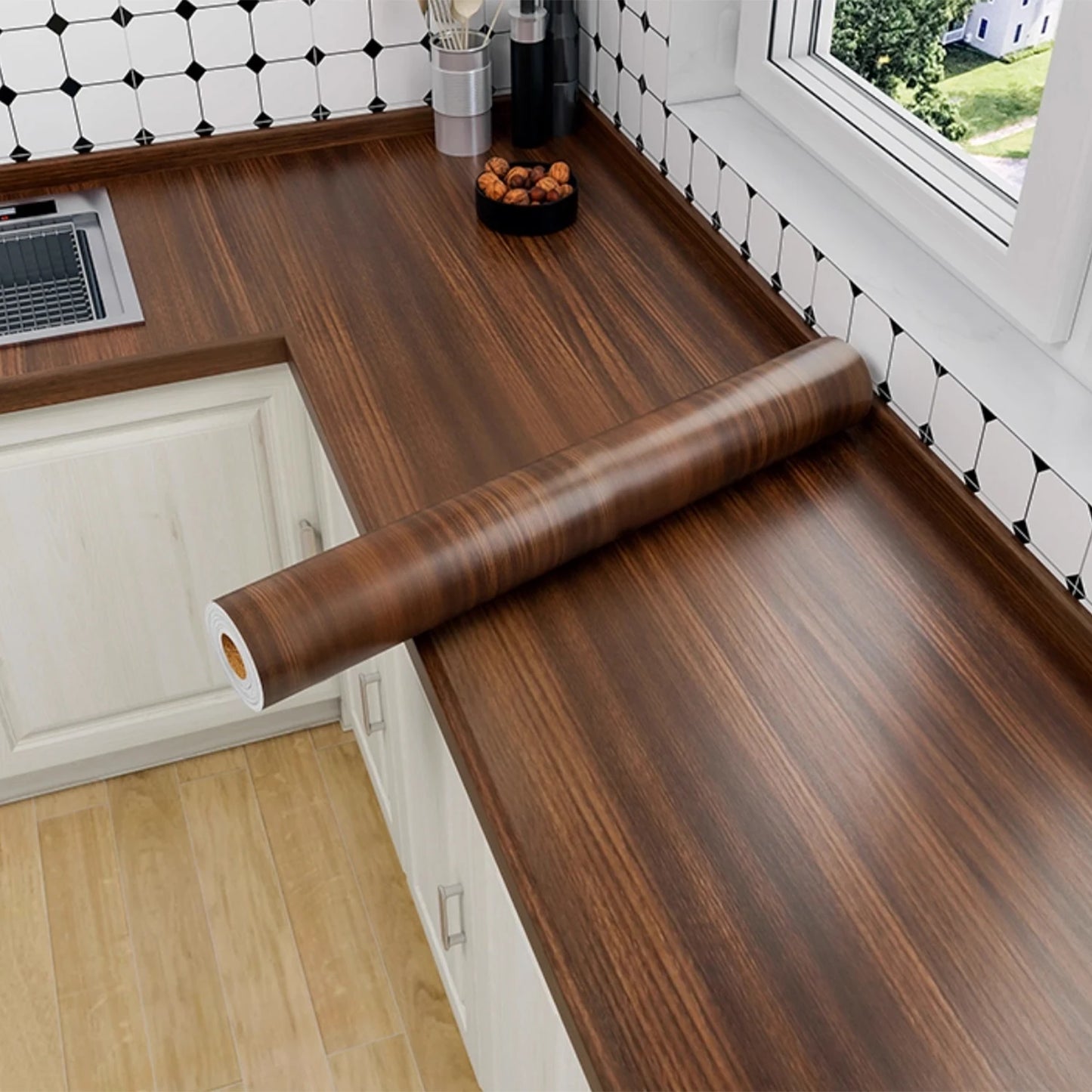 Holzmaserung DIY Aufkleber PVC selbstklebende wasserdichte Tapeten Renovierung Möbel Wandaufkleber Home Decor klebrige Papieraufkleber