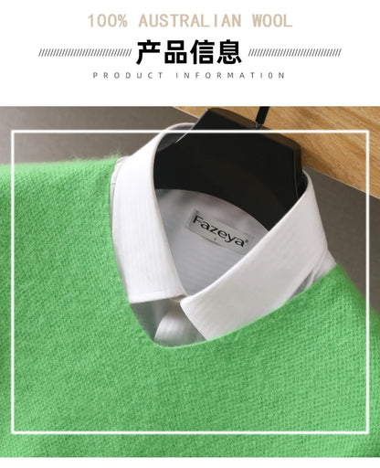 Men's 100% Pure Mink Cashmere Sweater V-Neck Pullovers Knit Large Size Mink Sweater Winter New Tops Long Sleeve High-End Jumpers.