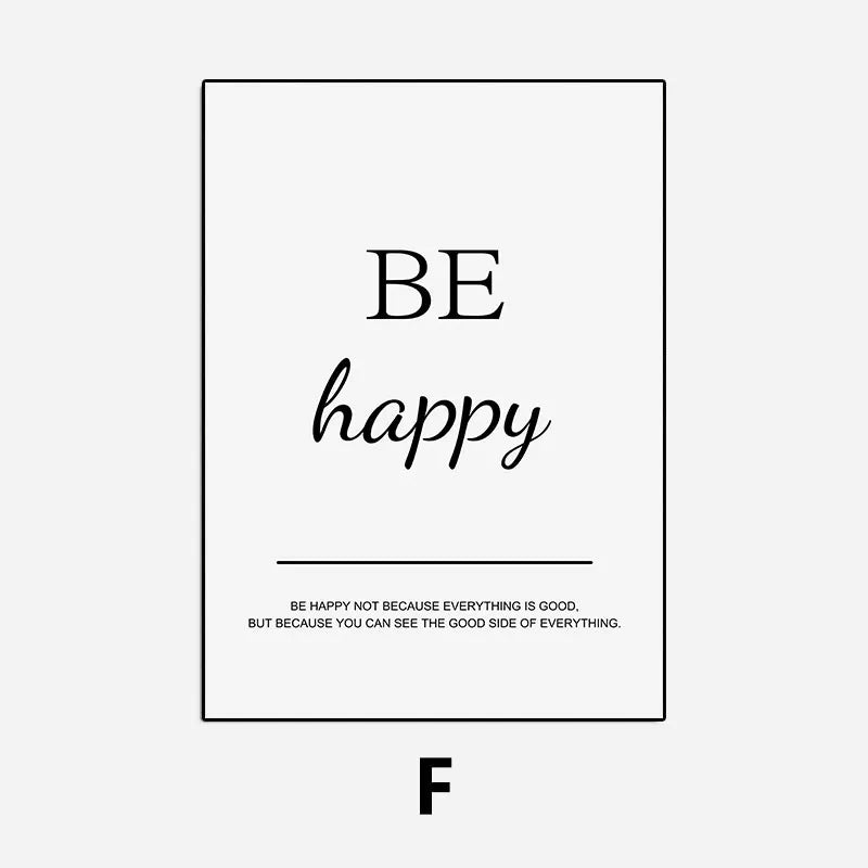 Modern Living Room Simple Decorative Picture Inspirational Wall Art Poster Print Positive Quote Painting on Canvas Home Decor