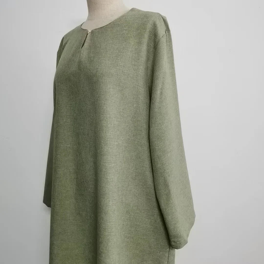 Lockeres, elegantes, reines, langes Kleid im Nahen Osten-Stil für Damen in Übergröße, schlanker Midirock, lässiges, bequemes Maxikleid