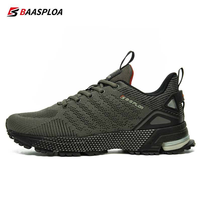 Baasploa Men Running Shoes Lightweight Sport Shoes for Men Mesh Breathable Casual Sneakers Non-Slip Outdoor New Arrival.