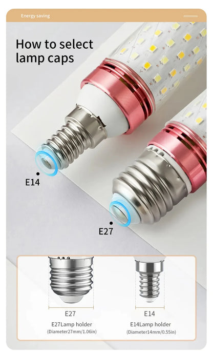 10PCS Corn Bulb Tube AC85-265V E27 E14 Screw 3/6/9/12/15W Easy To Assemble And Disassemble Suitable For Room Lighting.