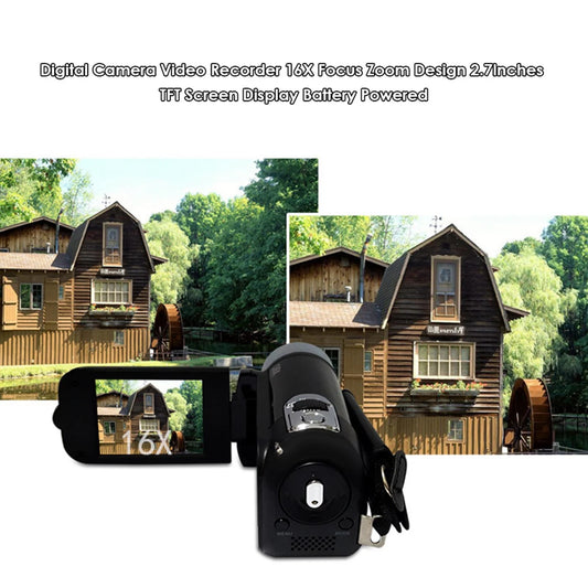 16MP 1080P Digital Video Camera Recorder 16X Digital Zoom Built-in Microphone Speaker 2.4Inches TFT Screen Lightweight Camcorder.