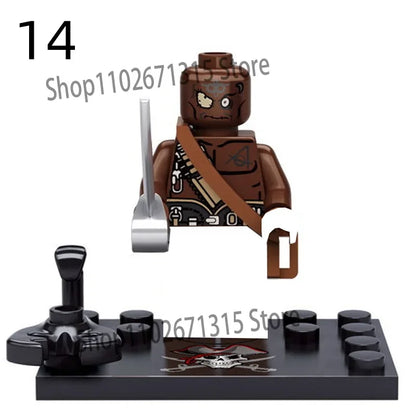 Movies Pirates Of The Caribbean Jack Sparrow Classic Movie Figures Head accessories Building Blocks Toys For Children.
