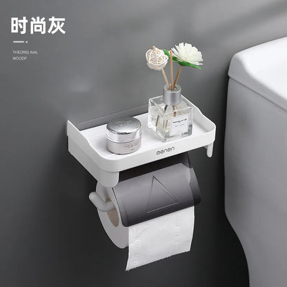Wand Halterung Toilettenpapier Halter Top Kleinigkeiten Lagerung Kunststoff Wasserdichte Rollen Papier Lagerung Rack Badezimmer Tissue Organizer Regale