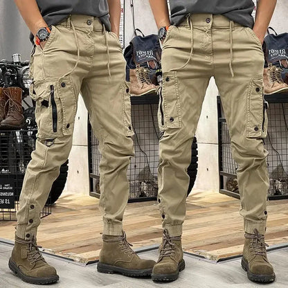 American Style Men's Workwear Pants Straight Leg Outdoor Tactical Casual Trousers Spring Autumn Cross-Border Loose Fit Long Pant.