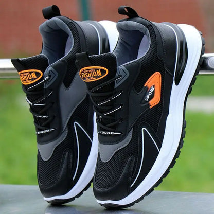 Herren-Laufschuhe, Frühlings- und Sommer-Mesh-Papa-Schuhe mit dicken Sohlen, trendige, lässige Outdoor-Sportschuhe.