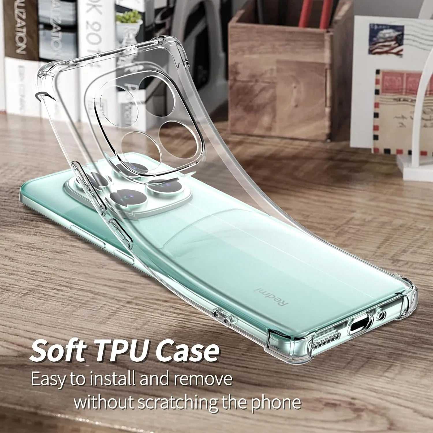 TPU Transparent Case for Xiaomi Redmi Note 14 Pro 5G Pro+ Plus Protective Cover Four Corners Shockproof Bumper Coque Fundas.