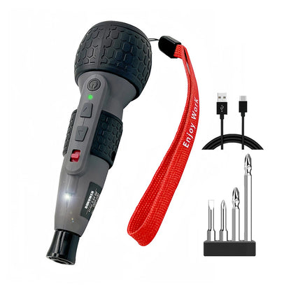 Leistungsstarker Mini-Elektroschrauber, Mini-Bohrmaschine, 3-stufiges Drehmoment, Typ C, LED-Licht, Stiftstil, Heimwartung, einfach für Anfänger