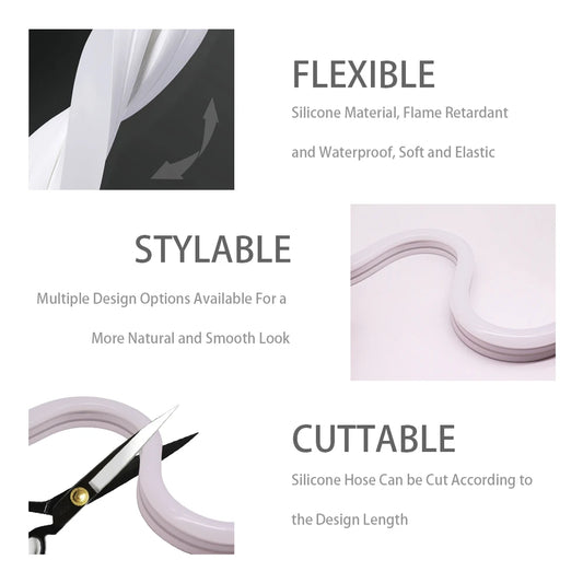 Neon LED Silicone Tube Flexible Soft Light For SK6812 WS2812B WS2811 DIY Holiday Decoration Strip Bar Lighting Tape Waterproof.