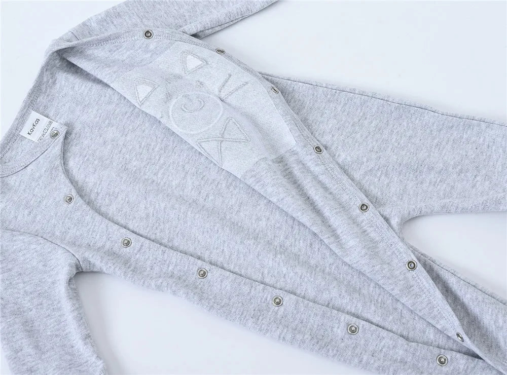 Herbst Langarm Baby Stram pler 100% Baumwolle einteilig Neugeborene Kleidung cool Bär Design 0-12m Kostüm.