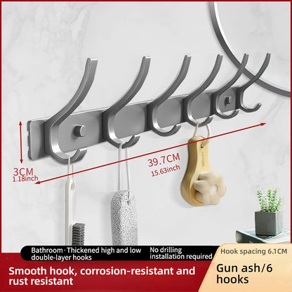 Space Aluminium-Badezimmerhaken hinter der Tür, hohllose Badezimmerhaken, Schlafzimmeraufbewahrung, Wandaufhängerhaken
