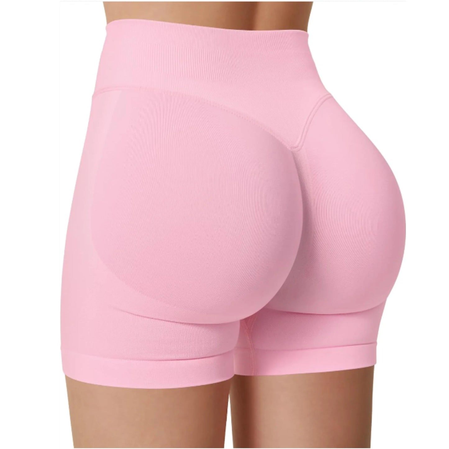Summer High Waisted Yoga Shorts Fashionable and Sexy Running Fitness Pants Solid Color Yoga Leggings.