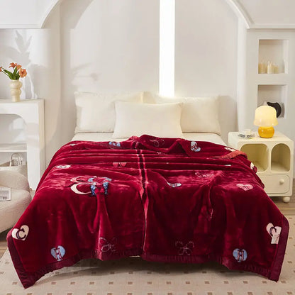 150x200cm Raschel Blanket Thick Double-layer Soft Plush Quilt Double Sided Velvet Winter Dormitory Office Sofa Warm Bed Sheet