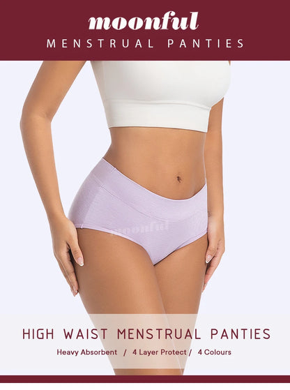 Menstrual Panties Woman Super Absorbent Menstrual Panties High Waist Bamboo Fiber Leakproof Menstruation Period Underwear Girl.