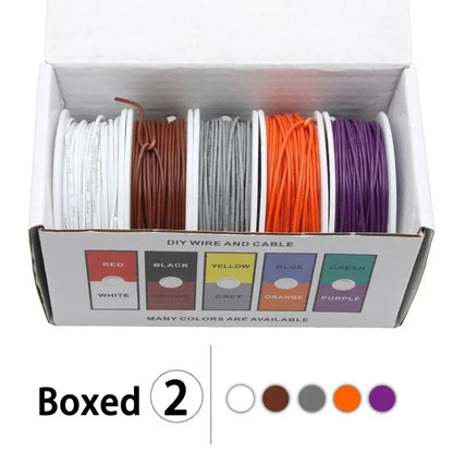 （5 Colors Mix Kit）UL1007 Wire PVC Insulation Tinned Copper Cable Stranded Electrical Line 30/28/26/24/22/20/18/16 AWG PCB Wire.