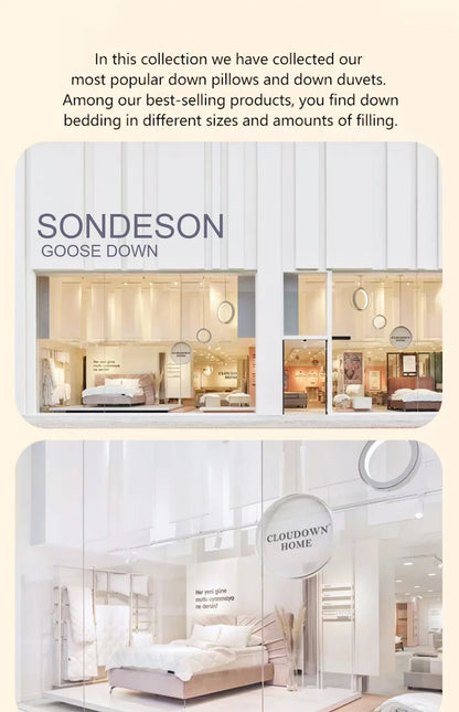 Sondeson Winter 100% Goose Down Quilt Filler 3D Bread Fluffy Duvet Insert Ultra-Soft Queen King Comforter All Season Blankets.