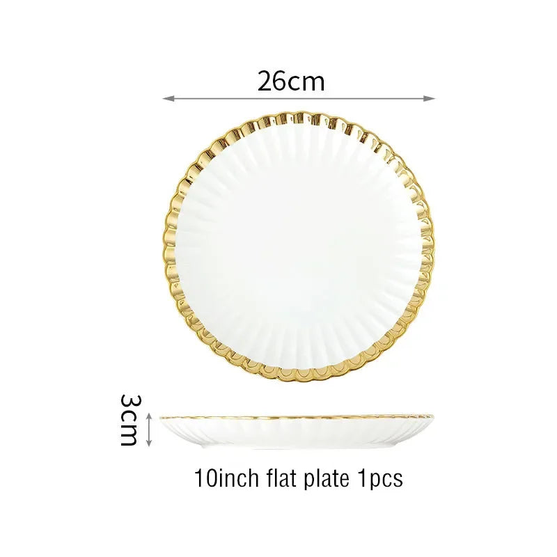 1pcs Upgrade white porcelain plates for food, dinner dishes, salad, soup bowls, ceramic porcelain plates, and tableware