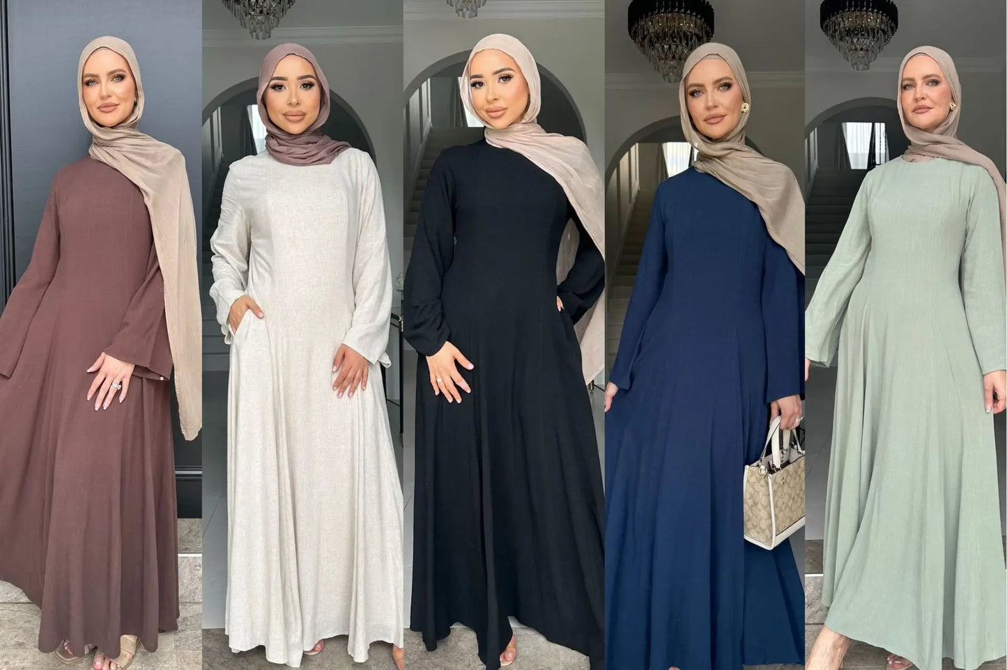 2025 Summer Arabic Muslim Women Modest Dress Eid Dubai Plain Abaya Islam Party Outfit Elegant Holiday Dresses Turkey Kaftan Robe.