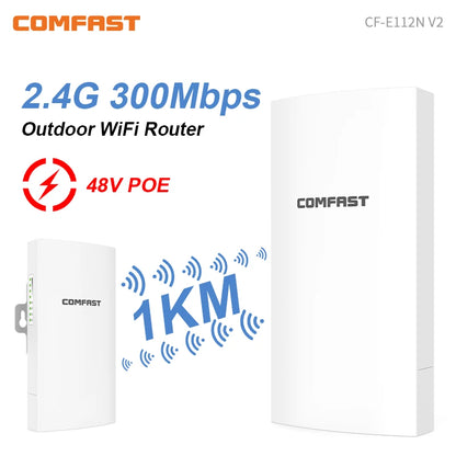 COMFAST 300Mbps Outdoor CPE Bridge Access Point 2.4Ghz 1Km-5km Long Range Extender WiFi Repeater Router AP Wi-Fi Bridge p to p.