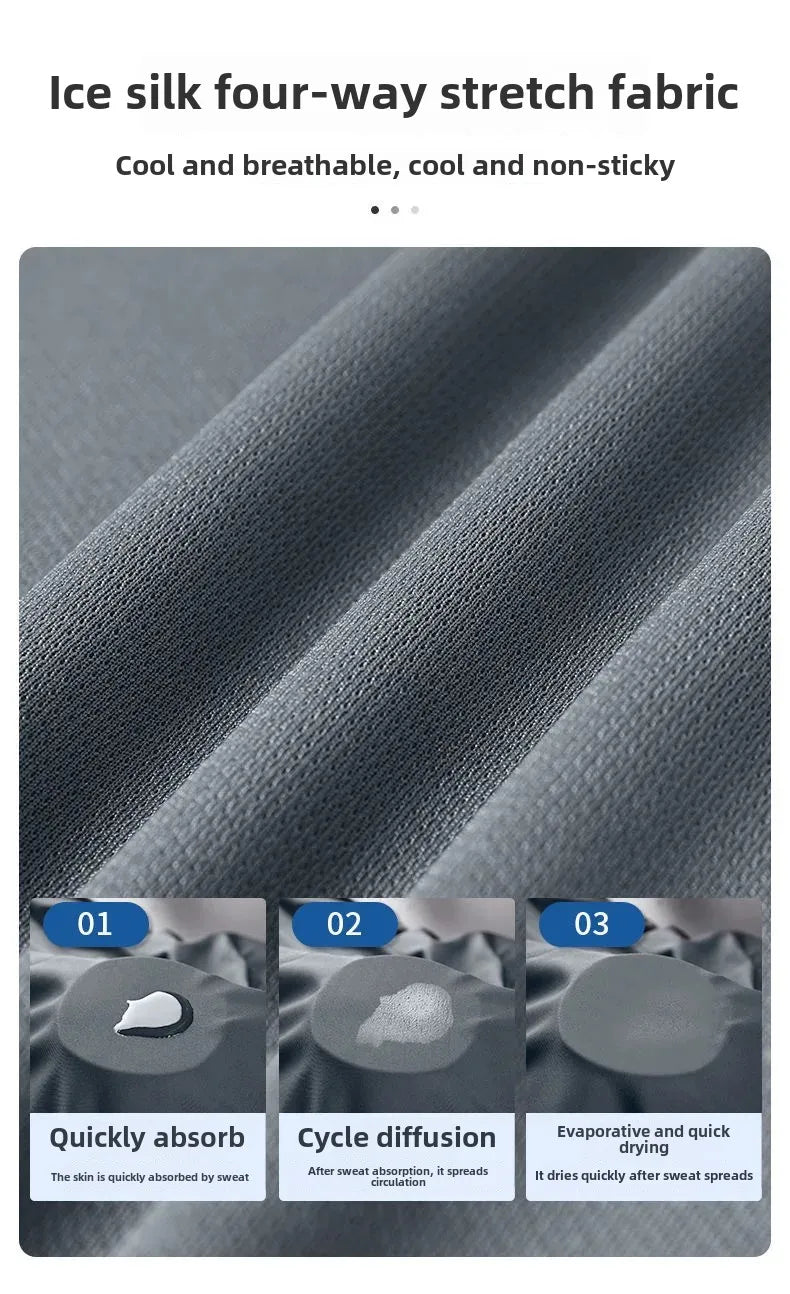 Men's Fitness Ice Silk Sports Suit Short Sleeve Training Room Basketball Morning Run Summer Outfit Shorts And T-shirt Set