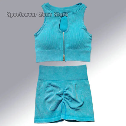 Yoga Suit High Waist Leggings Running Training Tights Sports Outfits Long Sleeve Crop Top Bra Seamless Fitenss Set Fitness Wear