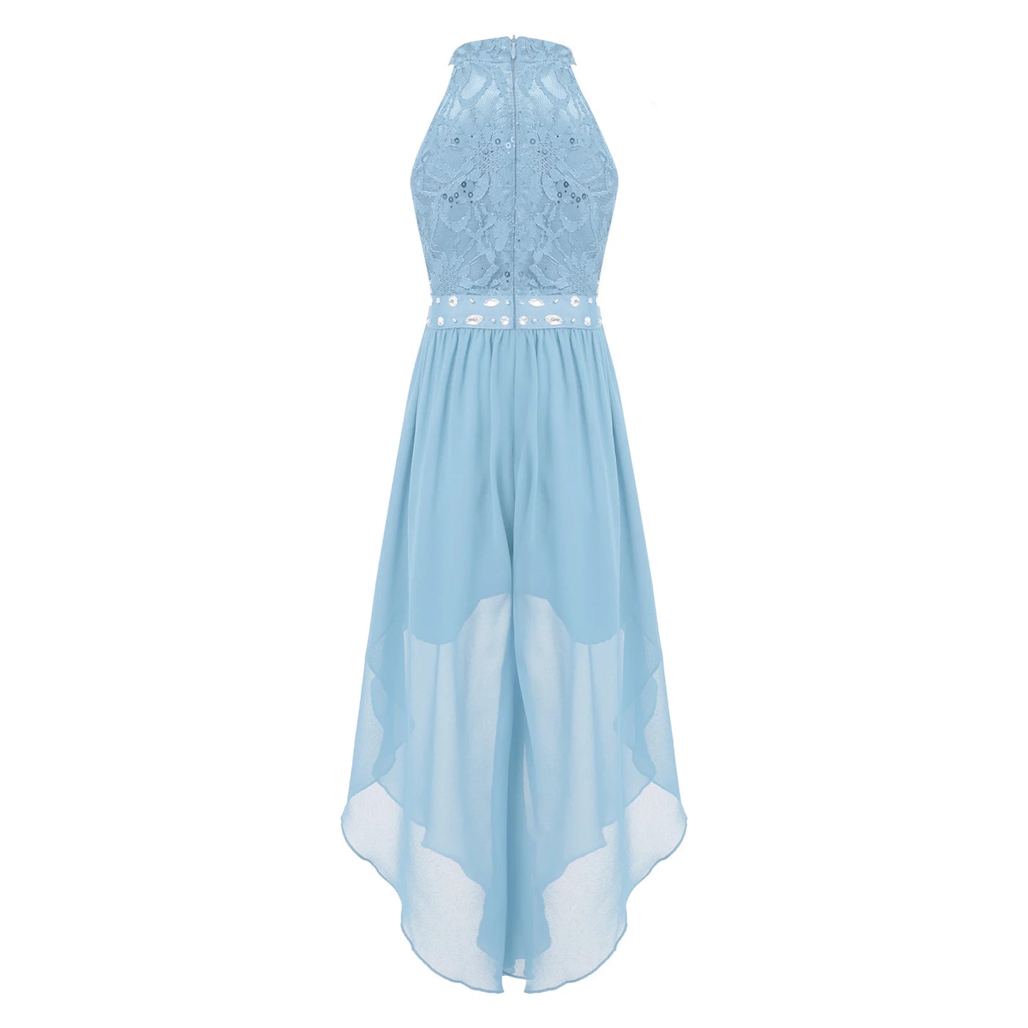 Sommer Mädchen Ärmellosen Chiffon Maxi Kleid Shiny Perlen Spitze Gebaut-in Shorts Party Kleid für Hochzeit Geburtstag Dance Leistung.