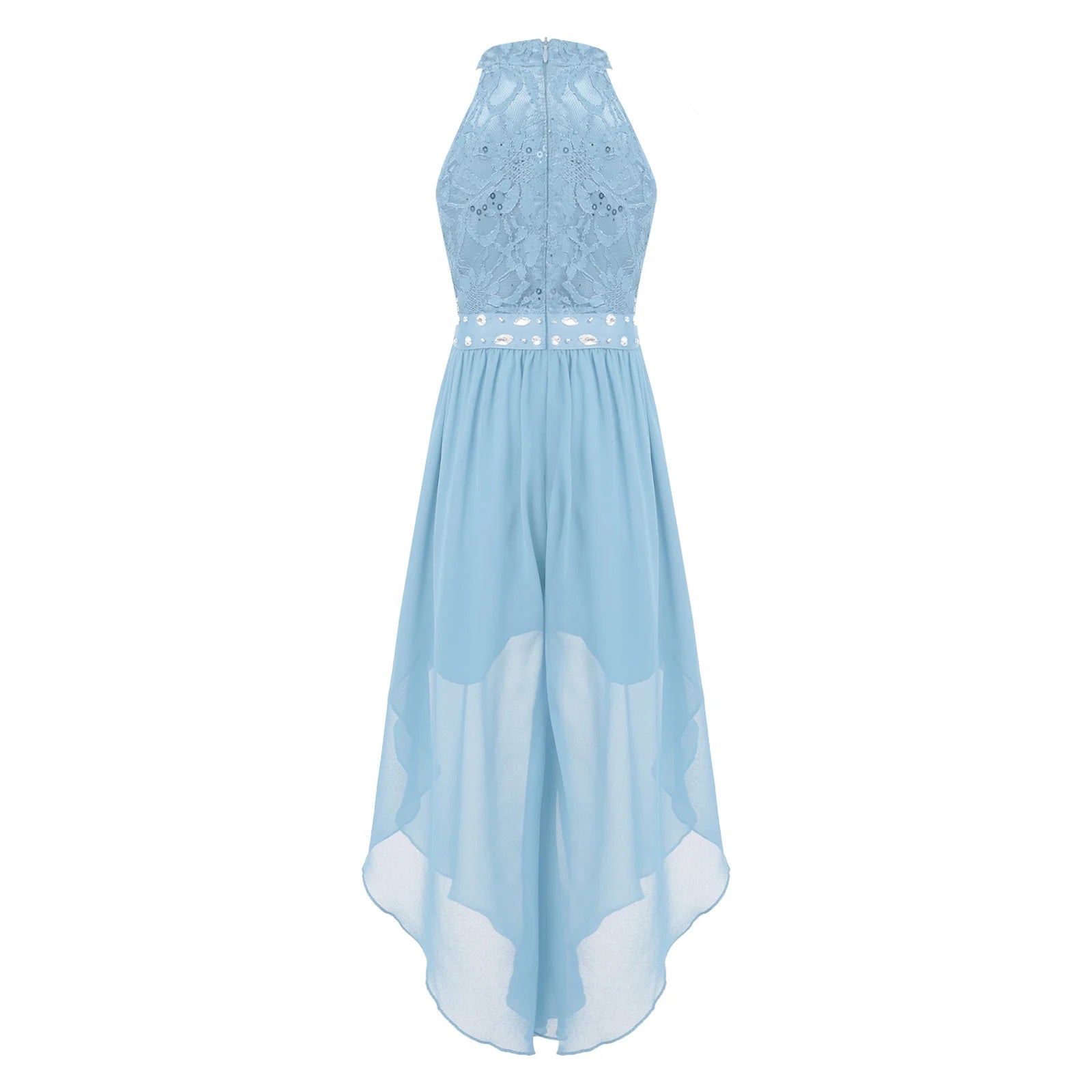 Sommer Mädchen Ärmellosen Chiffon Maxi Kleid Shiny Perlen Spitze Gebaut-in Shorts Party Kleid für Hochzeit Geburtstag Dance Leistung.