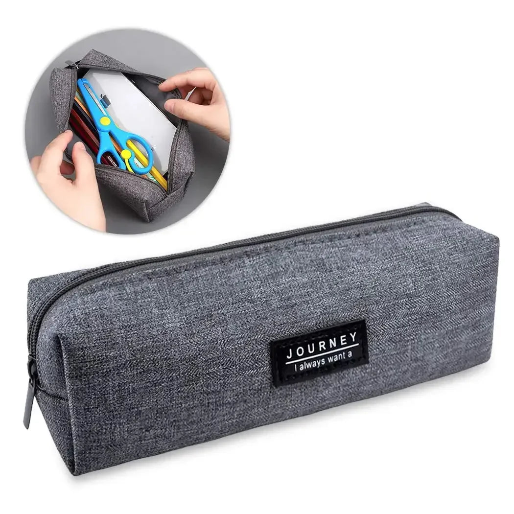 Kleine Bleistifttasche mit Reißverschluss, Make-up-Pinselhalter, Leinwand, Federmäppchen, Box, Organizer, Geschenk für Schule, Studenten, Teenager, Erwachsene, Reisen.