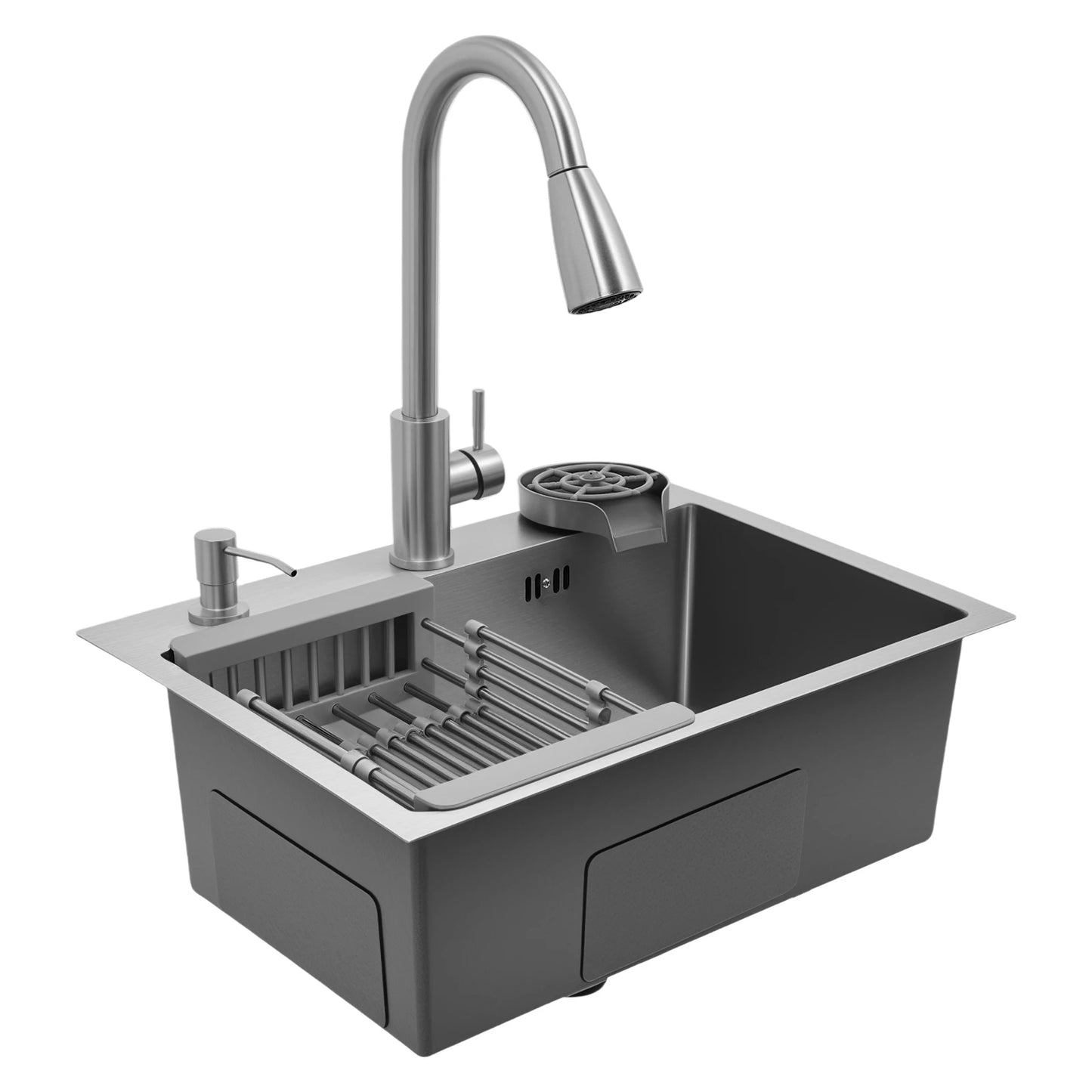 Stainless Steel Multifunctional Sink With Faucet Kitchen Sink Under Table Sink Large Sink